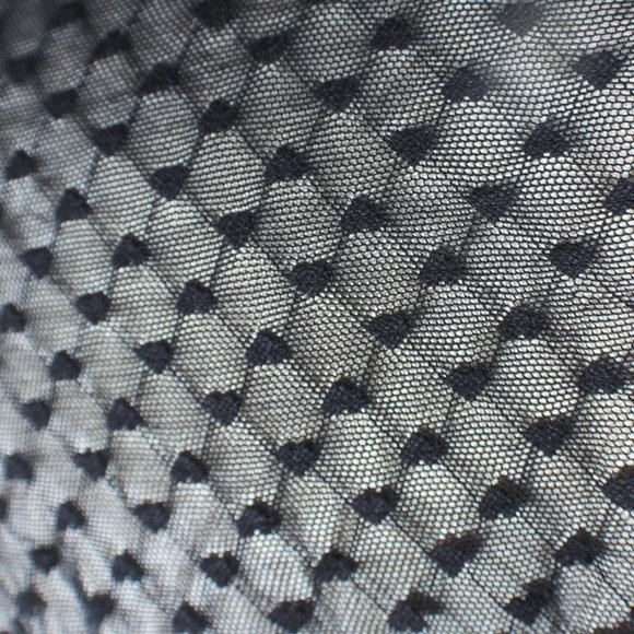 Mesh Poncho with Heart Patterned Detailing Sheer Gothic Pretty Retro Aesthetic - Picture 7 of 8